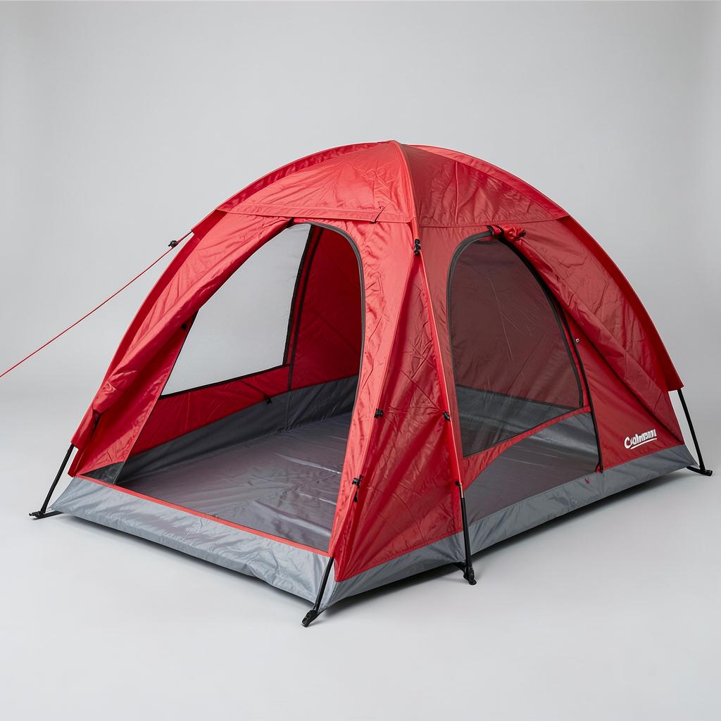 Coleman 4-Person Flatwoods II Lightweight Dome Camping Tent - Red